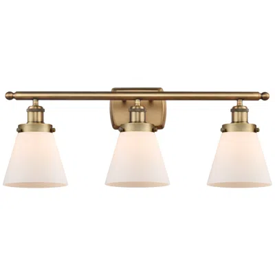 Innovations Lighting Ballston Urban Cone 6" 3 Light 26" Led Bath Light - Brushed Brass