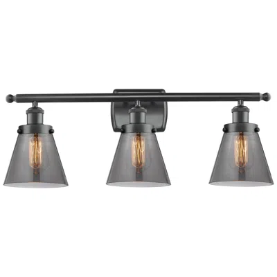 Innovations Lighting Ballston Urban Cone 6" 3 Light 26" Led Bath Light - Matte Black -