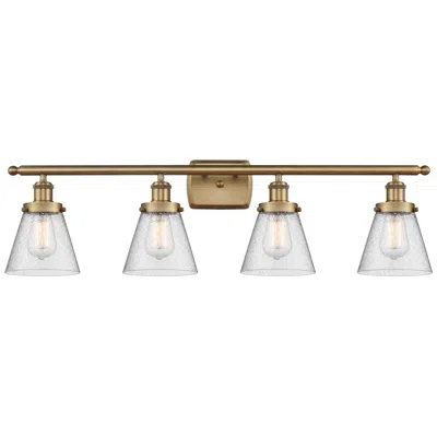 Innovations Lighting Ballston Urban Cone 6" 4 Light 36" Bath Light - Brushed Brass - S