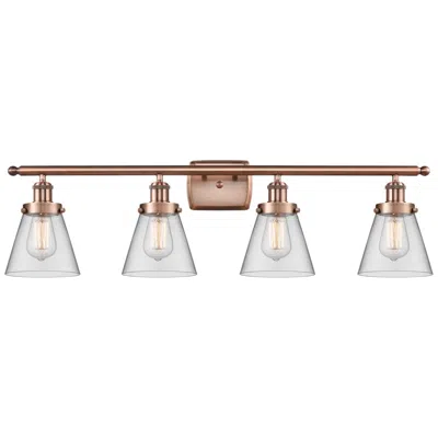 Innovations Lighting Ballston Urban Cone 6" 4 Light 36" Bath Light - Copper - Clear Sh