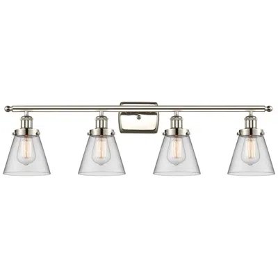 Innovations Lighting Ballston Urban Cone 6" 4 Light 36" Bath Light - Polished Nickel -