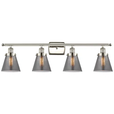 Innovations Lighting Ballston Urban Cone 6" 4 Light 36" Bath Light - Polished Nickel -