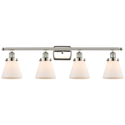 Innovations Lighting Ballston Urban Cone 6" 4 Light 36" Bath Light - Polished Nickel -