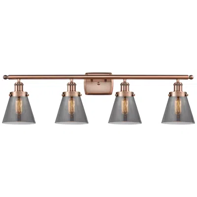 Innovations Lighting Ballston Urban Cone 6" 4 Light 36" Led Bath Light - Copper - Smok