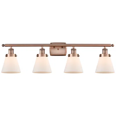 Innovations Lighting Ballston Urban Cone 6" 4 Light 36" Led Bath Light - Copper - Whit