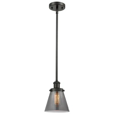 Innovations Lighting Ballston Urban Cone 6" Bronze Stemmed Mini Pendant W/ Smoke Shade