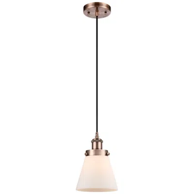 Innovations Lighting Ballston Urban Cone 6" Led Mini Pendant - Antique Copper - Matte White