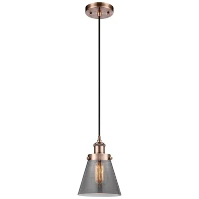 Innovations Lighting Ballston Urban Cone 6" Led Mini Pendant - Antique Copper - Plated Smok