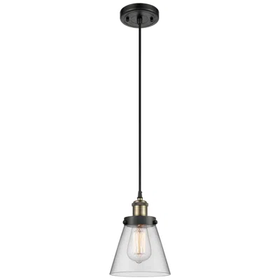 Innovations Lighting Ballston Urban Cone 6" Led Mini Pendant - Black Antique Brass - Clear