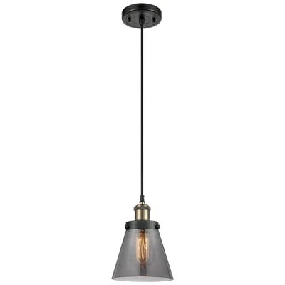 Innovations Lighting Ballston Urban Cone 6" Led Mini Pendant - Black Brass - Plated Smoke