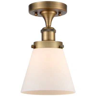 Innovations Lighting Ballston Urban Cone  6" Led Semi-flush Mount - Brushed Brass - Matte W