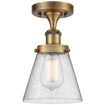 Innovations Lighting Ballston Urban Cone  6" Led Semi-flush Mount - Brushed Brass - Seedy S