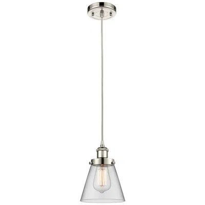 Innovations Lighting Ballston Urban Cone 6" Mini Pendant - Polished Nickel - Clear Shade