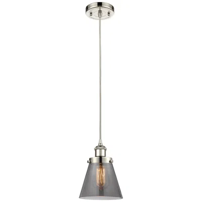 Innovations Lighting Ballston Urban Cone 6" Mini Pendant - Polished Nickel - Plated Smoke S