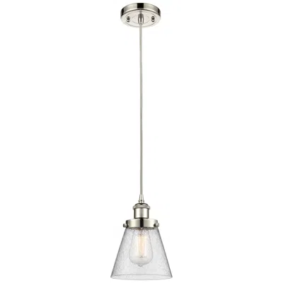 Innovations Lighting Ballston Urban Cone 6" Mini Pendant - Polished Nickel - Seedy Shade