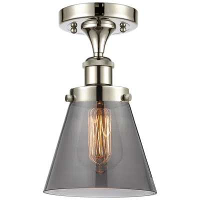 Innovations Lighting Ballston Urban Cone  6" Semi-flush Mount - Polished Nickel - Plated Sm