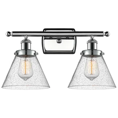 Innovations Lighting Ballston Urban Cone 8" 2 Light 18" Led Bath Light - Polished Chro