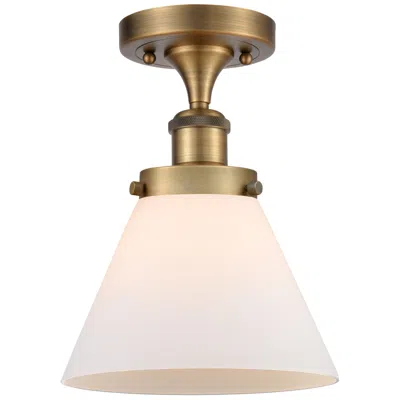 Innovations Lighting Ballston Urban Cone  8" Led Semi-flush Mount - Brushed Brass - Matte W