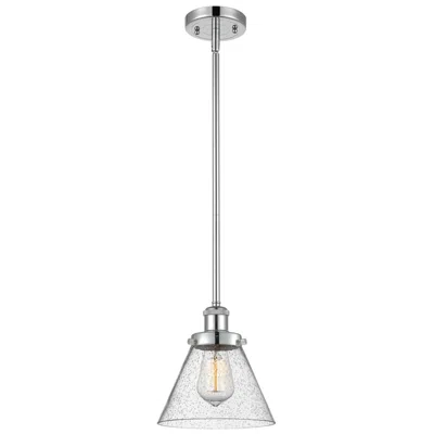 Innovations Lighting Ballston Urban Cone 8" Polished Chrome Stemmed Mini Pendant W/ Seedy S