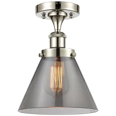 Innovations Lighting Ballston Urban Cone  8" Semi-flush Mount - Polished Nickel - Plated Sm