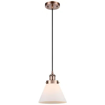 Innovations Lighting Ballston Urban Cone 8" Wide Copper Corded Mini Pendant W/ Matte White