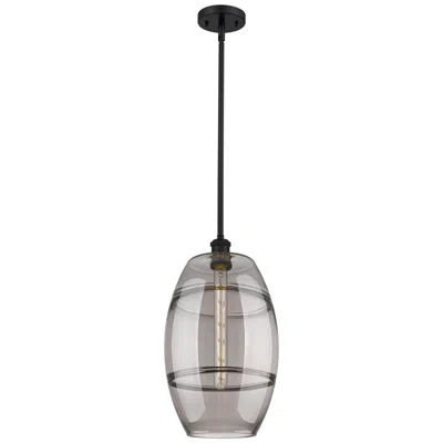 Innovations Lighting Ballston Vaz 10" Wide Matte Black Stemmed Mini Pendant W/ Light Smoke
