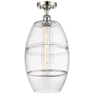 Innovations Lighting Ballston Vaz 10" Wide Polished Nickel Semi-flush Mount With Clear Shad