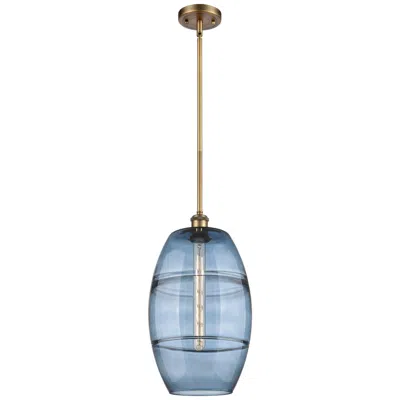 Innovations Lighting Ballston Vaz 10"w Brushed Brass Stemmed Mini Pendant W/ Princess Blue