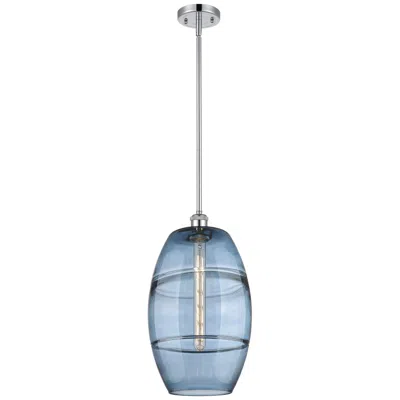 Innovations Lighting Ballston Vaz 10"w Chrome Stemmed Mini Pendant W/ Princess Blue Shade