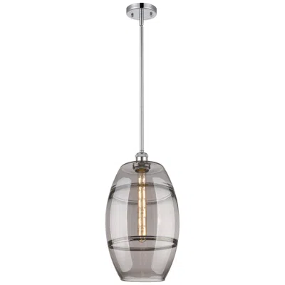 Innovations Lighting Ballston Vaz 10"w Polished Chrome Stemmed Mini Pendant W/ Light Smoke