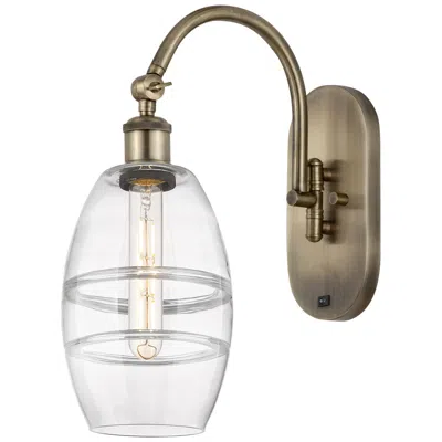 Innovations Lighting Ballston Vaz 11.63"h Antique Brass Adjustable Sconce W/ Clear Shade