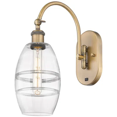 Innovations Lighting Ballston Vaz 11.63"h Brushed Brass Adjustable Sconce W/ Clear Shade