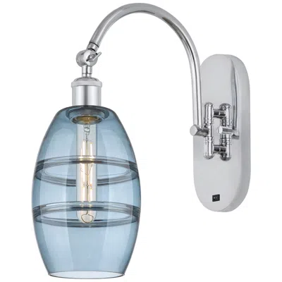 Innovations Lighting Ballston Vaz 11.63"h Chrome Horizontally Adjustable Sconce W/ Blue Sha