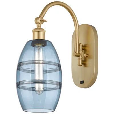 Innovations Lighting Ballston Vaz 11.63"h Gold Horizontally Adjustable Sconce W/ Blue Shade