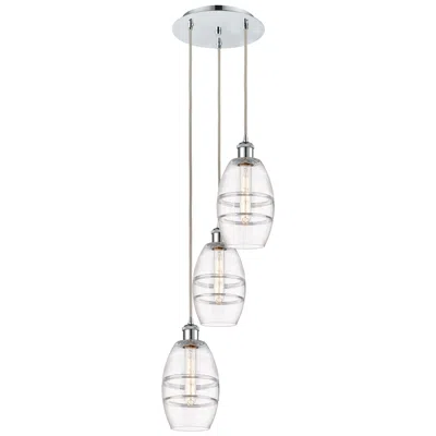 Innovations Lighting Ballston Vaz 12.38"w 3-light Polished Chrome Corded Pendant W/ Clear S