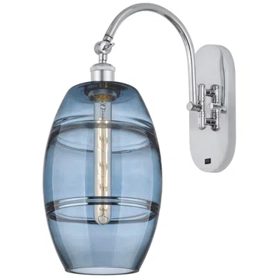 Innovations Lighting Ballston Vaz 13.38"h Chrome Horizontally Adjustable Sconce W/ Blue Sha