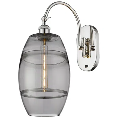 Innovations Lighting Ballston Vaz 13.38"h Polished Nickel Adjustable Sconce W/ Smoke Shade