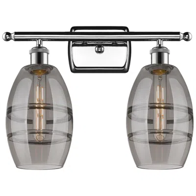 Innovations Lighting Ballston Vaz 15.88"w 2 Light Chrome Bath Light W/ Light Smoke Shade