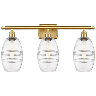 Innovations Lighting Ballston Vaz 25.88" Wide 3 Light Satin Gold Bath Light With 6" Cl