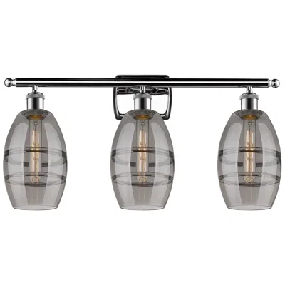 Innovations Lighting Ballston Vaz 25.88"w 3 Light Chrome Bath Light W/ 6" Light Smoke