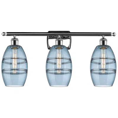 Innovations Lighting Ballston Vaz 25.88"w 3 Light Chrome Bath Light W/ 6" Princess Blu
