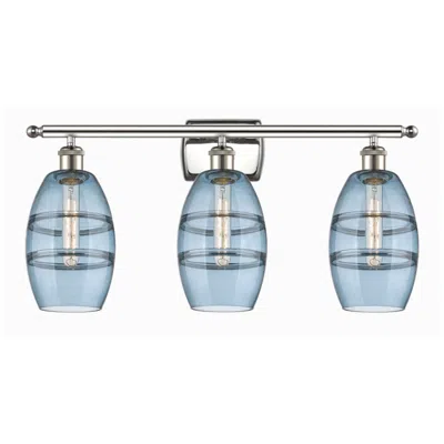 Innovations Lighting Ballston Vaz 25.88"w 3 Light Polished Nickel Bath Light W/ 6" Blu