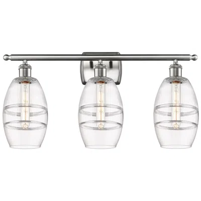 Innovations Lighting Ballston Vaz 25.88"w 3 Light Satin Nickel Bath Light W/ 6" Clear