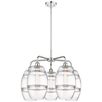 Innovations Lighting Ballston Vaz 26"w 5-light Chrome Stem Chandelier W/ Clear Shade In Silver
