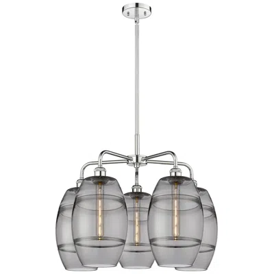 Innovations Lighting Ballston Vaz 26"w 5-light Chrome Stem Chandelier W/ Smoke Shade