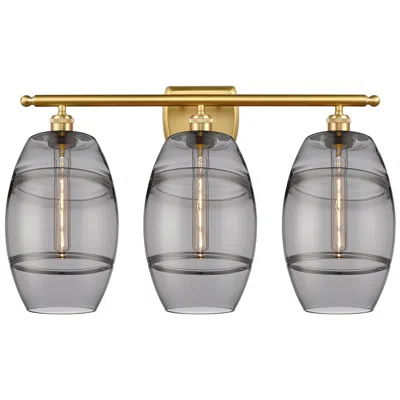 Innovations Lighting Ballston Vaz 28" Wide 3 Light Satin Gold Bath Light W/ 8" Light S