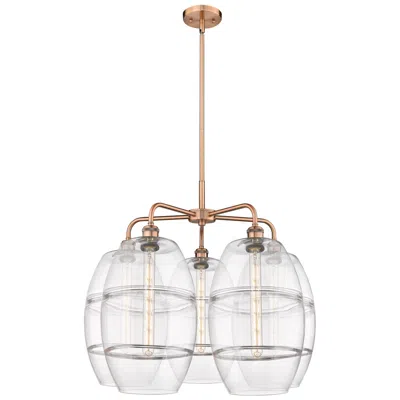 Innovations Lighting Ballston Vaz 28"w 5-light Copper Stem Chandelier W/ Clear Shade