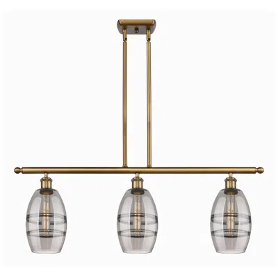 Innovations Lighting Ballston Vaz 36"w 3-light Brushed Brass Stem Island Light W/ 6" S