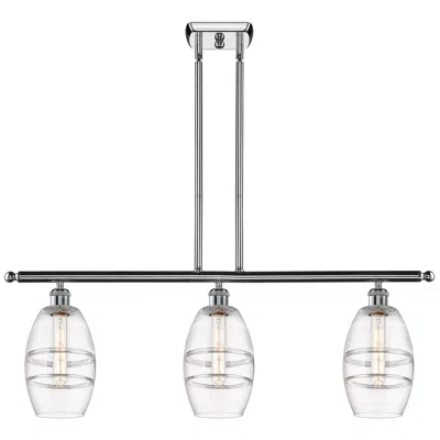 Innovations Lighting Ballston Vaz 36"w 3-light Chrome Stem Island Light W/ 6" Clear Sh