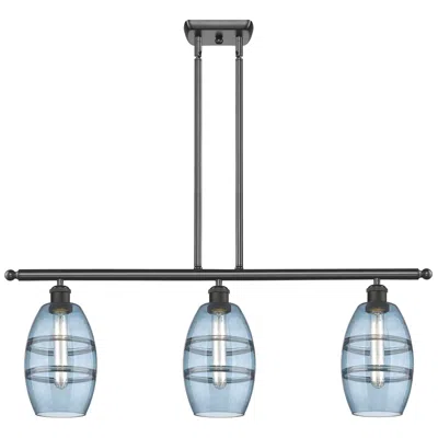 Innovations Lighting Ballston Vaz 36"w 3-light Oiled Bronze Stem Island Light W/ 6" Bl
